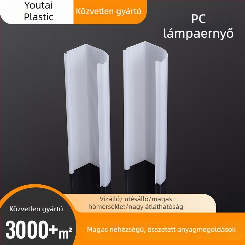 Egyedi PC lámpabura irodai és kórházi világításhoz, műanyag kör alakú, L-formájú lámpatest