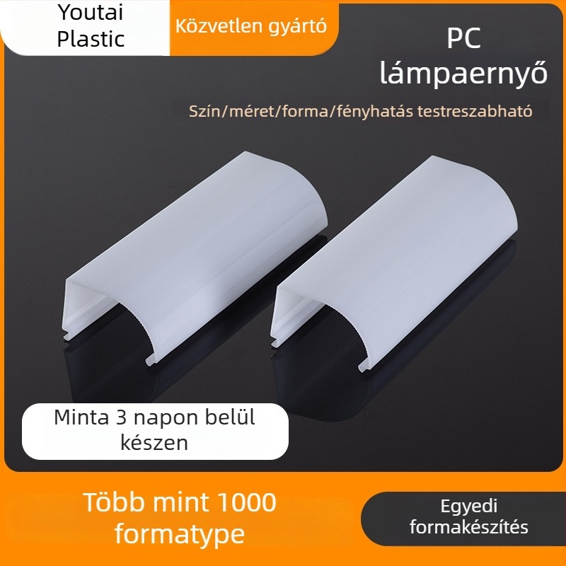 Egyedi PC lámpabura irodai és kórházi világításhoz, műanyag kör alakú, L-formájú lámpatest