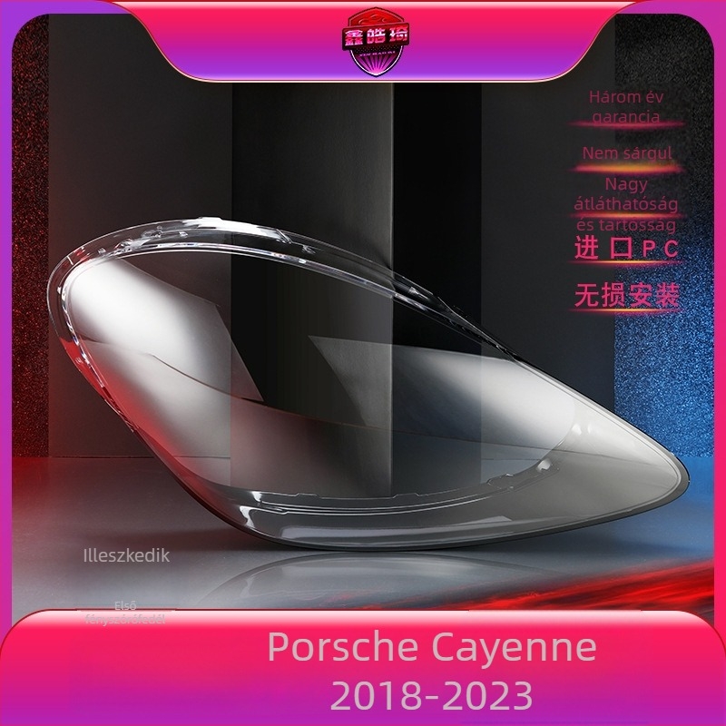Porsche Cayenne első fényszóró burkolat (2018–2023), átlátszó PC