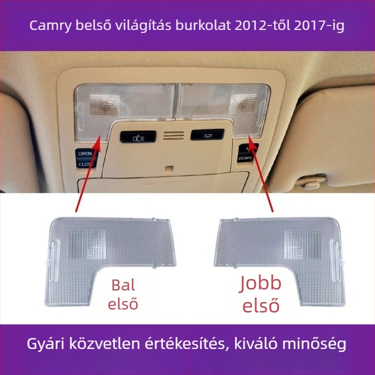 Toyota Camry belső világítás fedél — olvasólámpa fedél, mennyezeti világítás fedél, térkép lámpa hátsó ülés világításának kerete