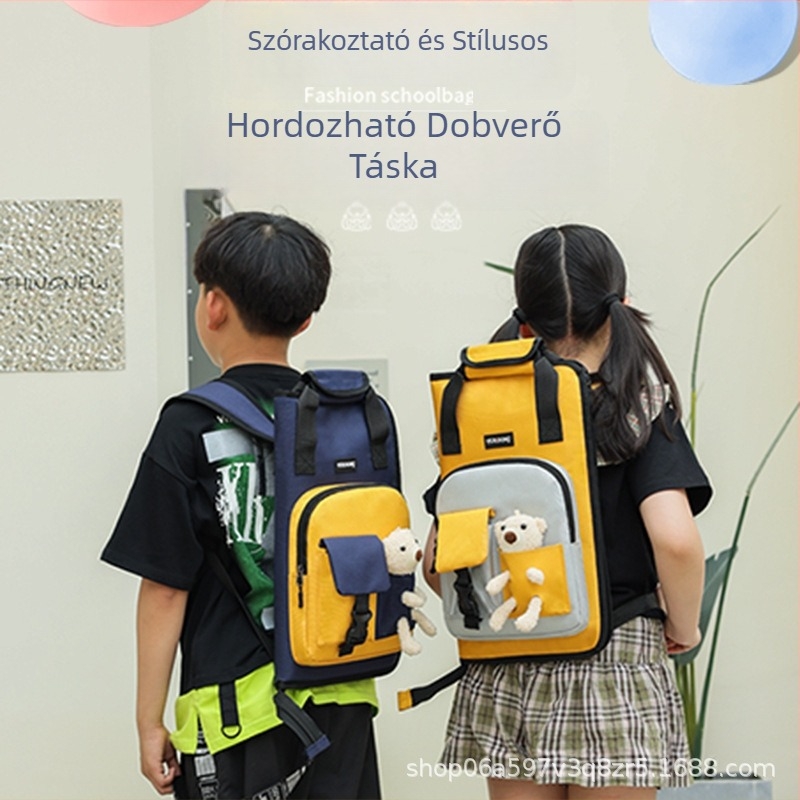 Stílusos, fényvisszaverő dobverő táska dobkészlethez; párnázott, vízálló hátizsák.