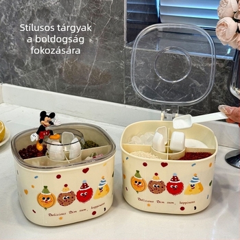 Többrekeszes fűszerdoboz készlet, integrált konyhai fűszertartó, prémium új modell a só és az MSG tárolására