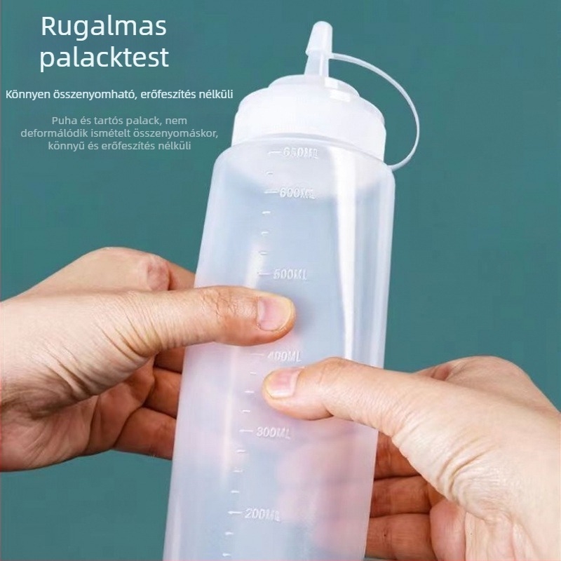 3 darab műanyag mártásos üveg nyomáshoz: ketchup, osztrigaszósz, salátaöntet és olaj