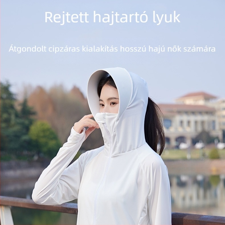 Női kapucnis dzseki UV-védelmmel, lélegző Ice Silk anyagból kerékpározáshoz, nyár 2025