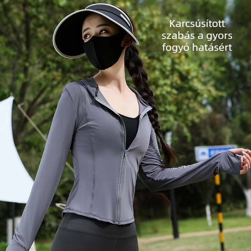 Nyári karcsúsított kardigán ice silk anyagból, UPF50+ napvédelem, könnyű anyag