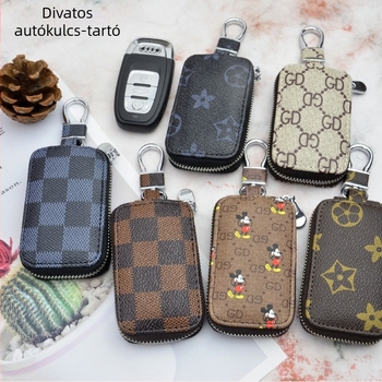 Univerzális autókulcs tok, PU bőr, mikroszálas bélés, városi minimalist stílus