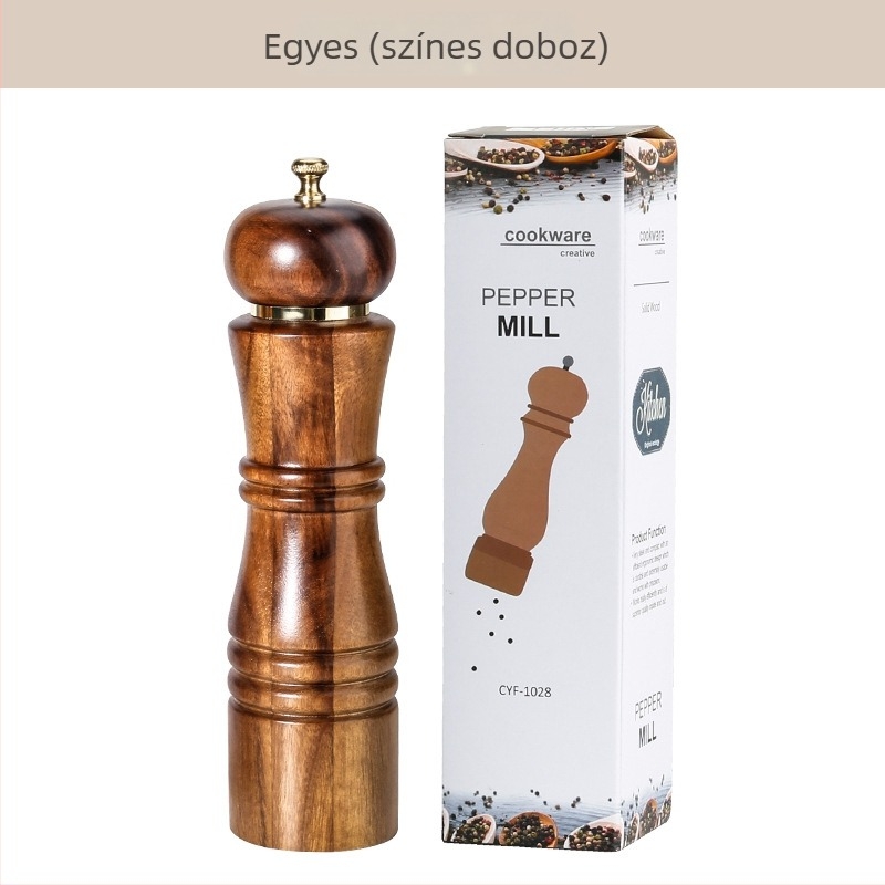 Akácfa anyagú bors- és sóőrlő készlet