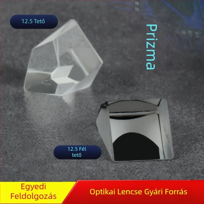 Optikai üveg, derékszögű tetőprizma, cementált prizmalencse, 12.5 mm