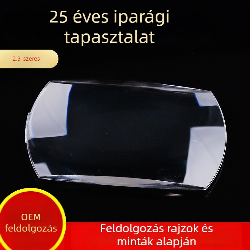 Kétoldalú konvex akril lencse projektorhoz és fizikai optika kísérletekhez, prizma