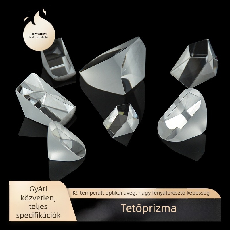Tetőprizma, fél-tetőprizma és derékszögű reflexiós prizma, méretek 16.5/14.5/12.5 mm