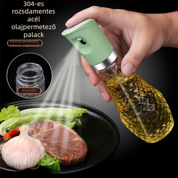 Üvegből készült olajspray permetező nyomásos adagolóval, konyhai használatra, szivárgásmentes, szójaszósz és ecet számára