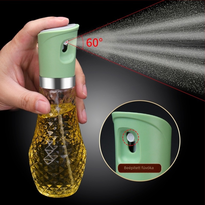 Üvegből készült olajspray permetező nyomásos adagolóval, konyhai használatra, szivárgásmentes, szójaszósz és ecet számára