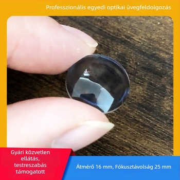 16 mm átmérőjű meniszkusz lencse és sík-konvex lencse, ragasztott HD optikai üveg, optikai kiegészítők