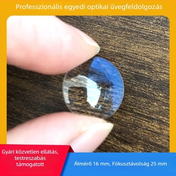16 mm átmérőjű meniszkusz lencse és sík-konvex lencse, ragasztott HD optikai üveg, optikai kiegészítők