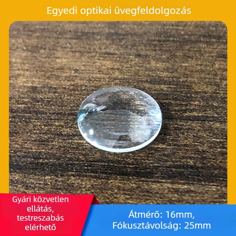 16 mm átmérőjű meniszkusz lencse és sík-konvex lencse, ragasztott HD optikai üveg, optikai kiegészítők