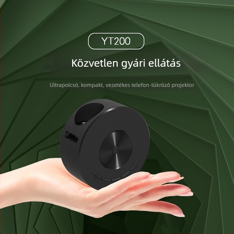 YT200 Hordozható Mini Projektor Otthoni Használatra, Kábeles Képernyőmegosztással