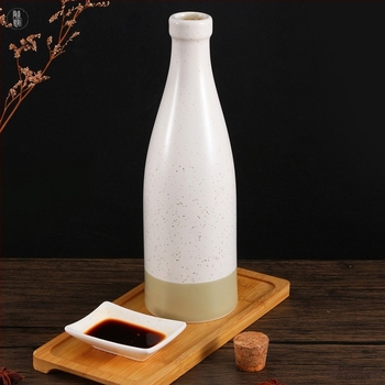 Egyedi, modern, minimalist kerámia olajtartó fedővel, japán stílusú konyhai tároló olajhoz, szószhoz és ecethez