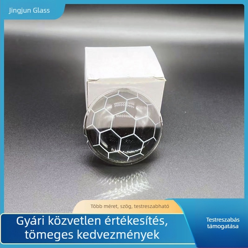 2 hüvelykes LED-módosított autólencse, mintázat méhsejt, futball-stílus, plano-konvex üveg a távoli és közeli fényhez, kettős optikai lencse