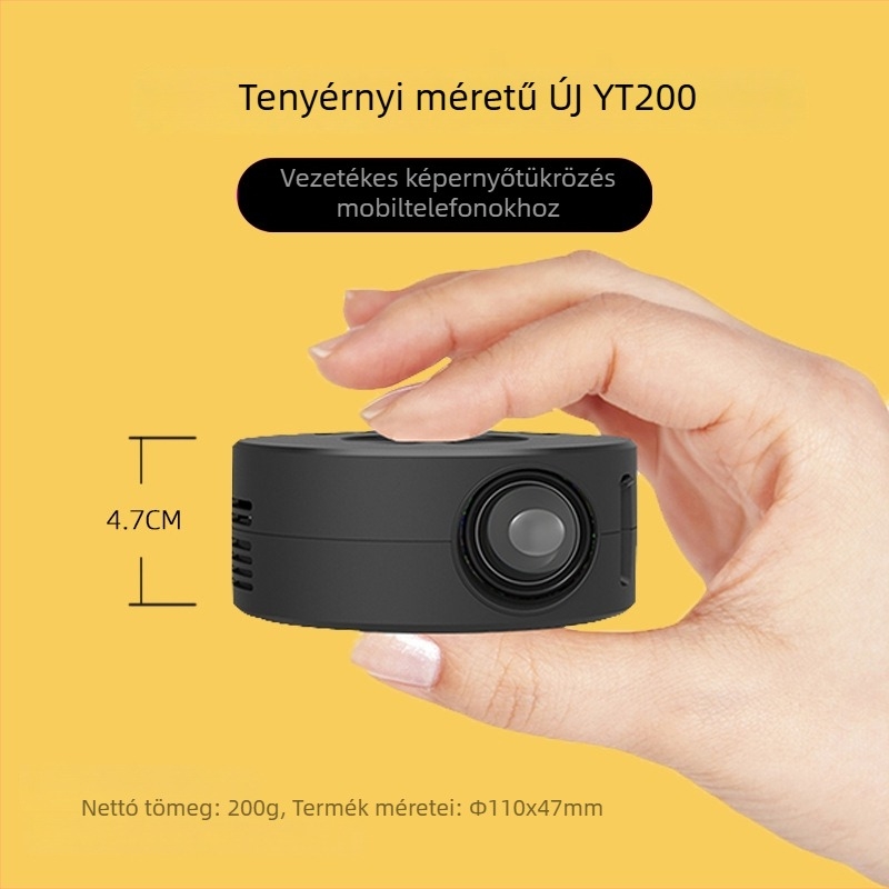 YT200 Hordozható Mini Projektor Otthonra, Okos HD 1080P
