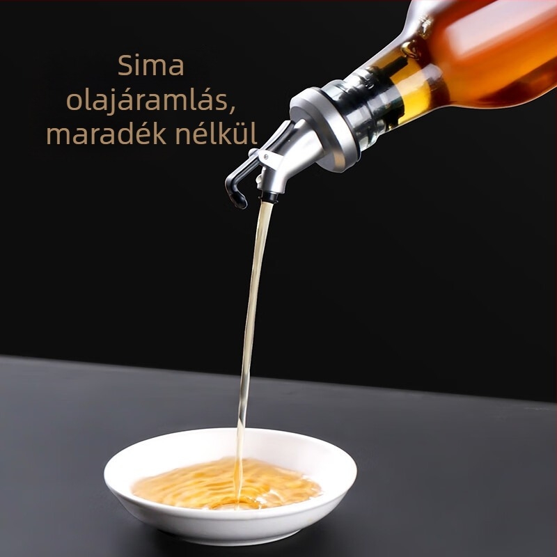 Üveg olaj- és folyékony fűszerekhez — szójaszósz és ecet tároló, porvédett, modern minimalist stílus
