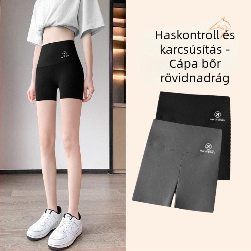 Shark nadrág nyárra, háromnegyedes hossz, nylon, Barbie-stílusú, vékony, derekát formázó, átlátszatlan, plusz méret