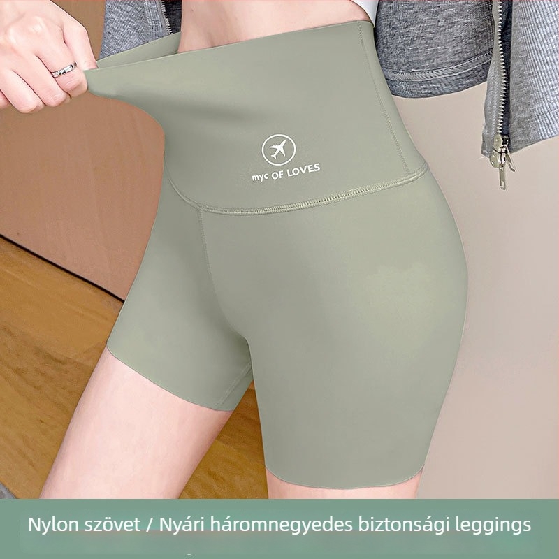 Shark nadrág nyárra, háromnegyedes hossz, nylon, Barbie-stílusú, vékony, derekát formázó, átlátszatlan, plusz méret