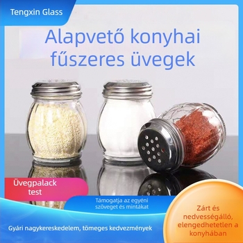 Üveges fűszeres üveg 150 ml öntőnyílással, konyhai tároló