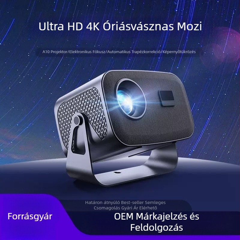 A10 Otthoni projektor 1080p, 200 ANSI fényerő, kompakt Full HD vetítés