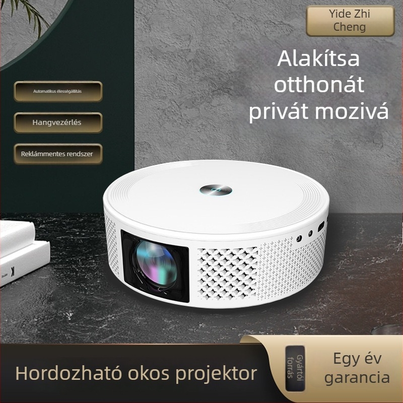 Z8 falra szerelhető projektor otthoni mozihoz — Wi‑Fi, 720p, 100 hüvelykes vetítés, intelligens hangvezérlés, telefon képernyő tükrözés