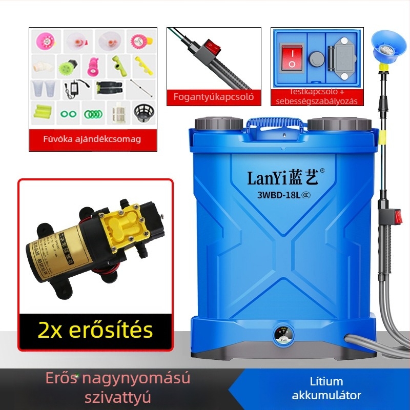 Blue Art DZL lítium-akkumulátoros hátizsákos permetező, intelligens, újratölthető növényvédő permetező