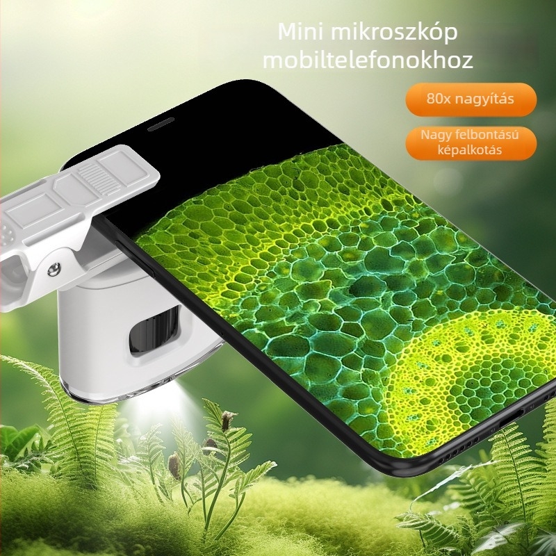 Mini kézi mikroszkóp telefonra rögzíthető HD fotókhoz — oktatási tudományos játék
