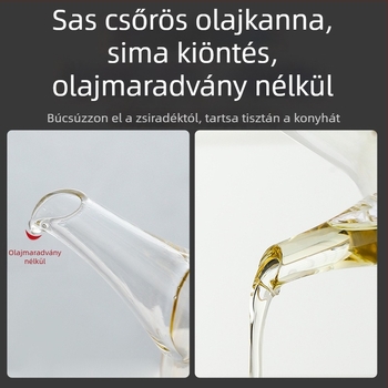 Szivárgásmentes adagolóval ellátott üvegből készült olajtartó palack olajhoz, szójaszószhoz, ecethez és fűszerekhez