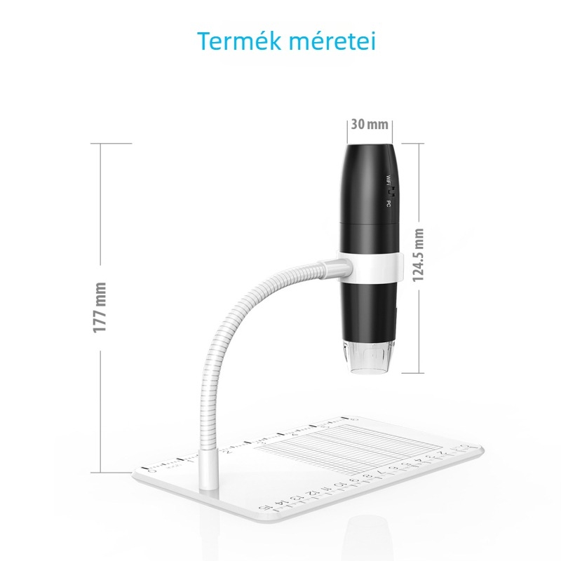 Vezeték nélküli digitális nagyító okostelefonhoz, 1080P Wi-Fi, HD elektronmikroszkóp, 1000x nagyítás