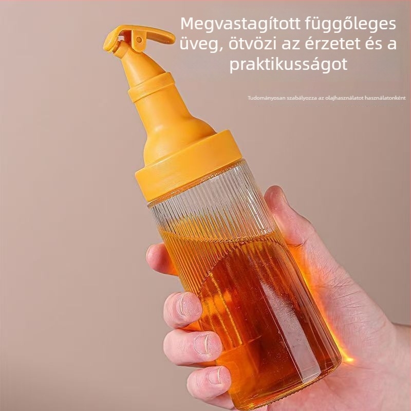 Üveges olajos üveg 380 ml – szivárgásmentes, csepegésmentes adagolóval, alkalmas olajhoz, szószokhoz és ecethez