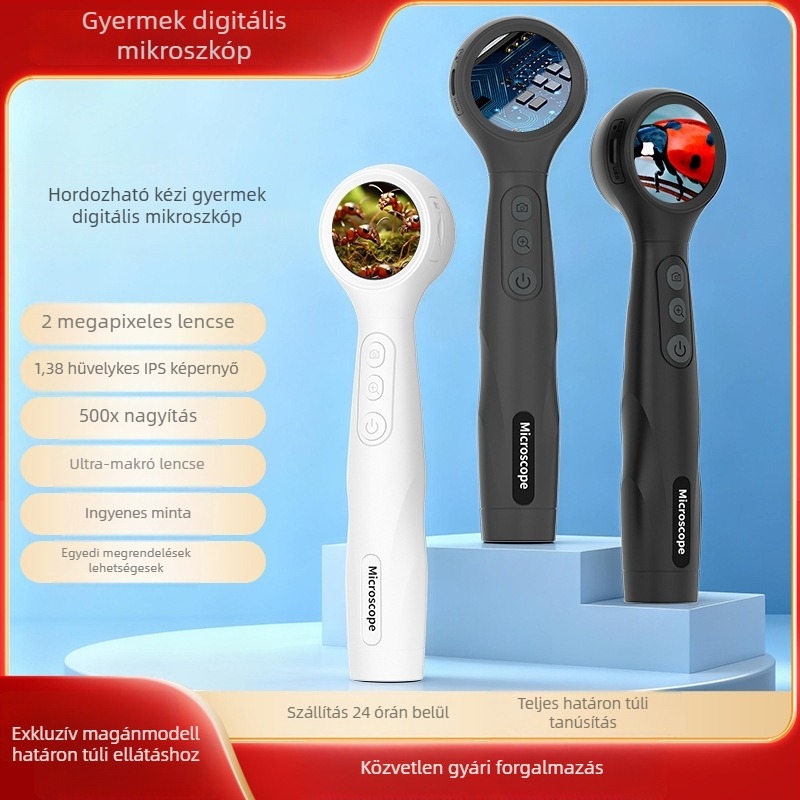 Gyerekek digitális mikroszkóp és nagyító – tudományos kísérletek játék