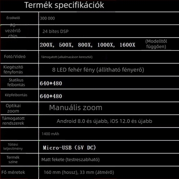 Vezeték nélküli Wi‑Fi HD digitális mikroszkóp, kézi eszköz ipari karbantartáshoz és fejbőr vizsgálathoz