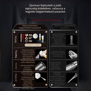 Üveg olajspray palack a konyhába – átlátszó permetező olívaolajhoz és étolajhoz, pontos adagolás