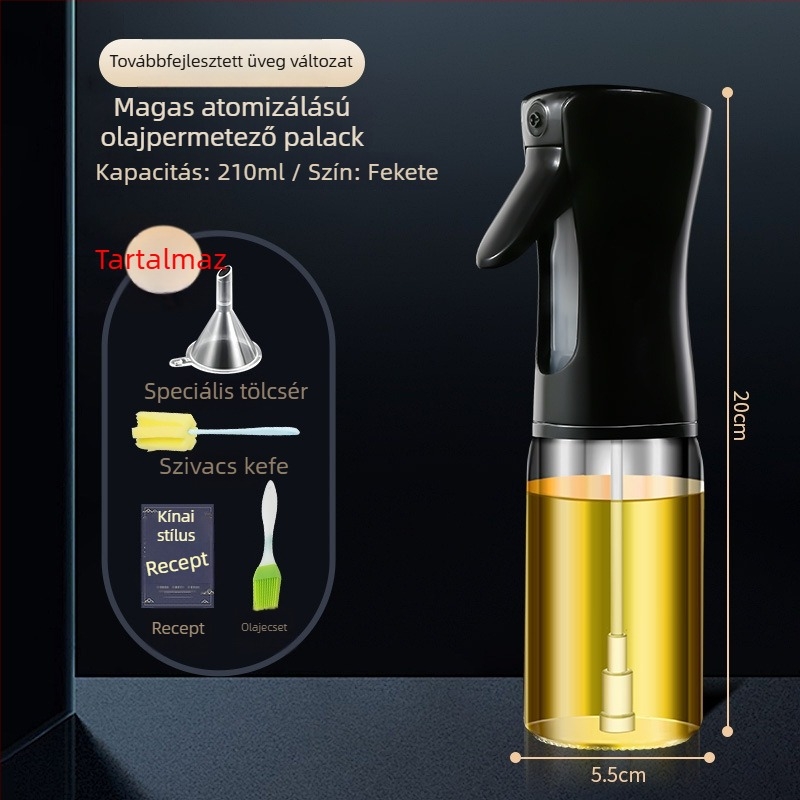 Üveg olajspray palack a konyhába – átlátszó permetező olívaolajhoz és étolajhoz, pontos adagolás