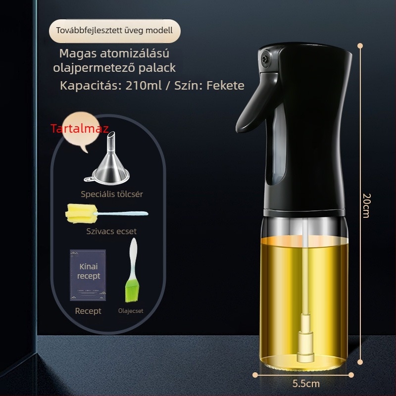 Üveg olajspray palack a konyhába – átlátszó permetező olívaolajhoz és étolajhoz, pontos adagolás