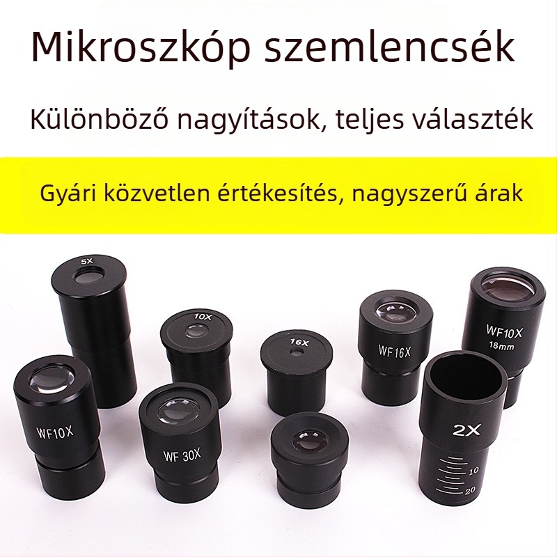 Mikroszkópos okulárok 5X 10X 16X WF10X WF16X WF25X WF30X, átmérő 23,2 mm
