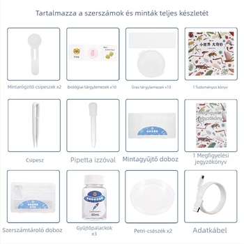 Hordozható Wi-Fi digitális mikroszkóp, 400x nagyítás, elektronmikroszkóp preparátumok vizsgálatára, gyerekeknek