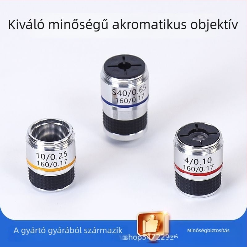 Biológiai mikroszkóphoz univerzális achromát objektív 4X/10X/40X