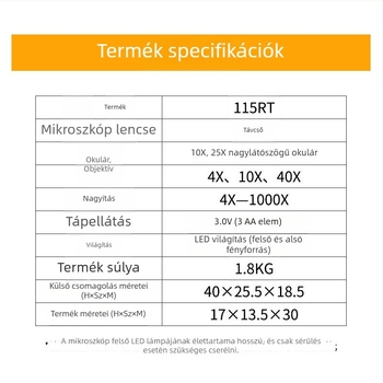 Tanítási célú binokuláris biológiai mikroszkóp, laboratóriumi HD felbontású képalkotással, hordozható baktériumok megfigyelésére