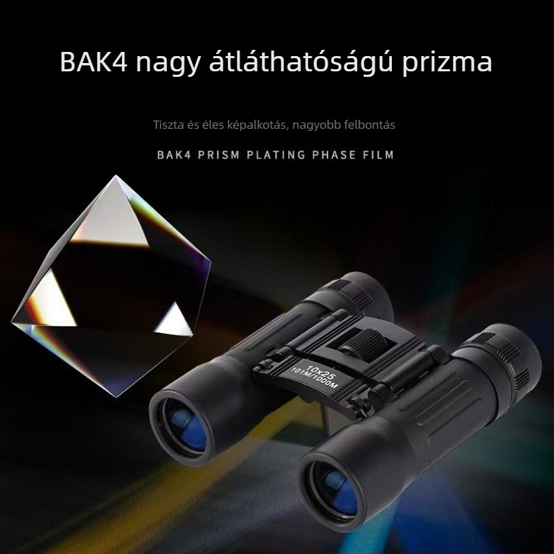 10x25 binokuláris távcső, nagyítás, HD, horgászathoz, madármegfigyeléshez, éjszakai látás, hordozható kültéri használatra