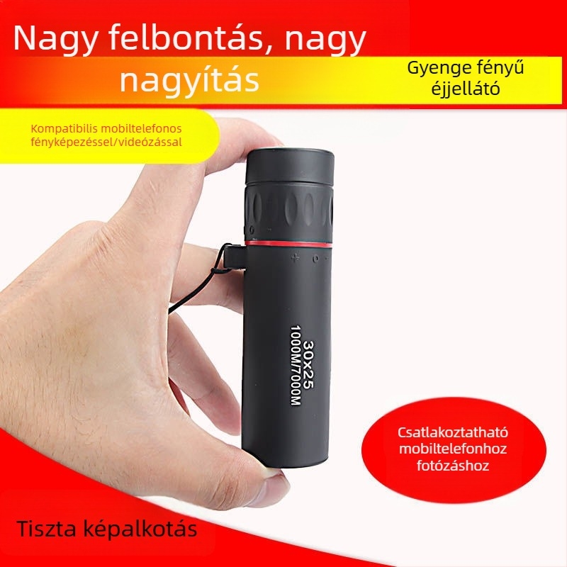 Monokuláris távcső – nagy nagyítású, HD, kültéri, mini, hordozható, éjszakai látás, telefonos fényképezéshez