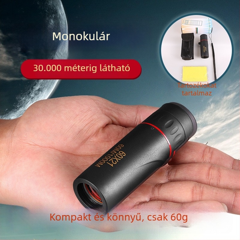Mini monokulár teleszkóp, hordozható zsebméretű, kültéri kempinghez, 60×21