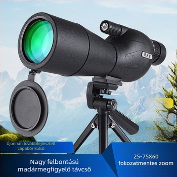 Madármegfigyelő monokulár 25-75x60, állványra csatlakoztatható és telefon-tartóval fényképezéshez