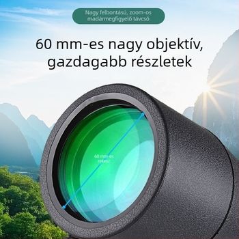 Madármegfigyelő monokulár 25-75x60, állványra csatlakoztatható és telefon-tartóval fényképezéshez