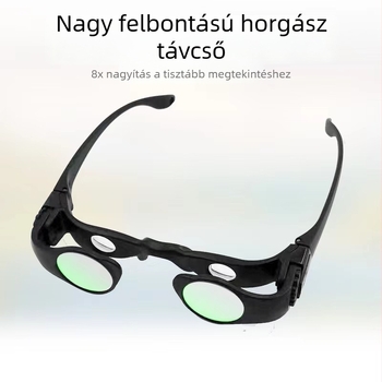 8x horgász távcső, HD felbontású, nagyítás