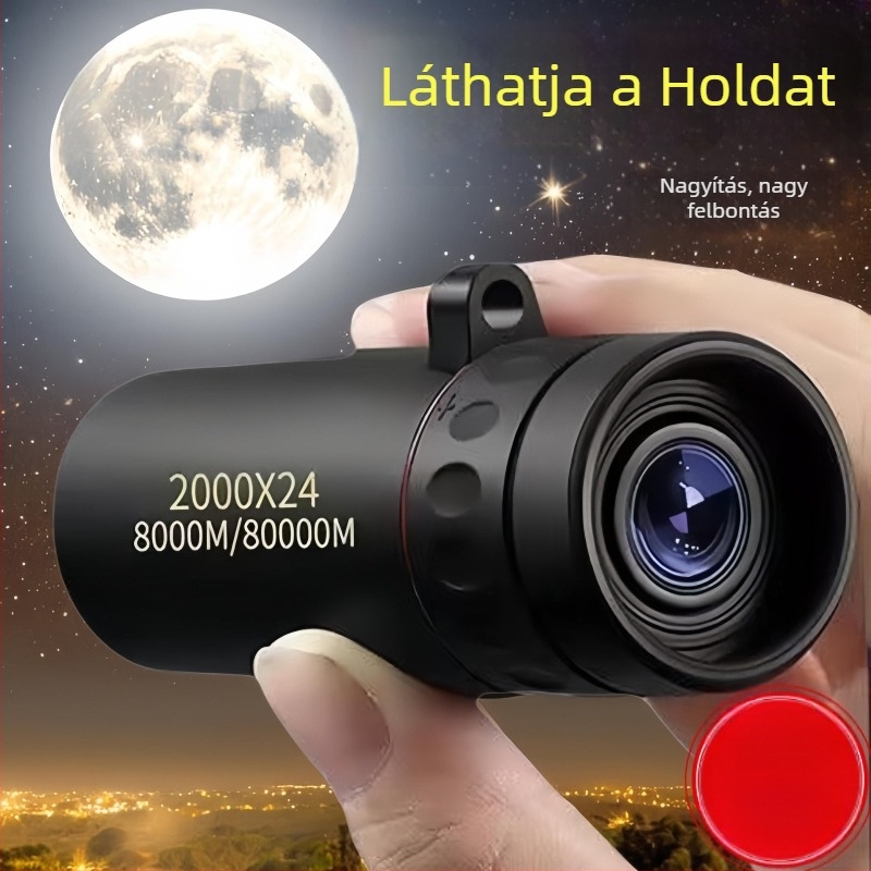 Kültéren használható monokuláris távcső, HD kép, modell 2000X25, kompakt